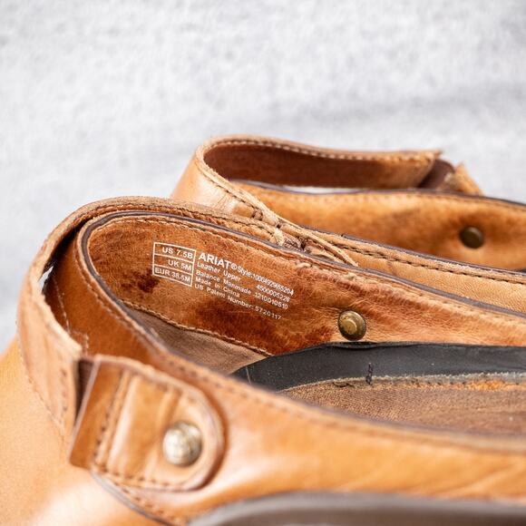 ARIAT womens size 7.5 B brown leather slingback adjustable comfort casual clogs - Picture 4 of 6